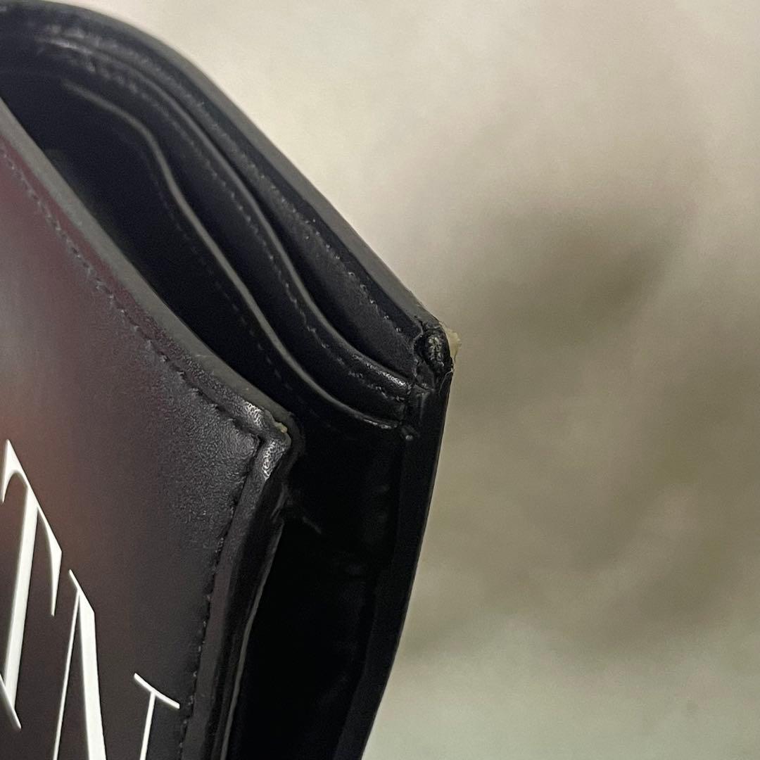 【極美品】VALENTINO バレンチノ VLTN レザー 二つ折り財布 黒