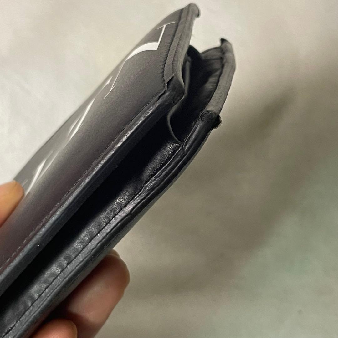 【極美品】VALENTINO バレンチノ VLTN レザー 二つ折り財布 黒