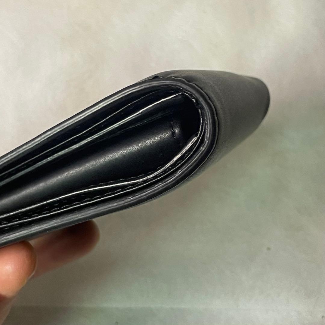 【極美品】VALENTINO バレンチノ VLTN レザー 二つ折り財布 黒