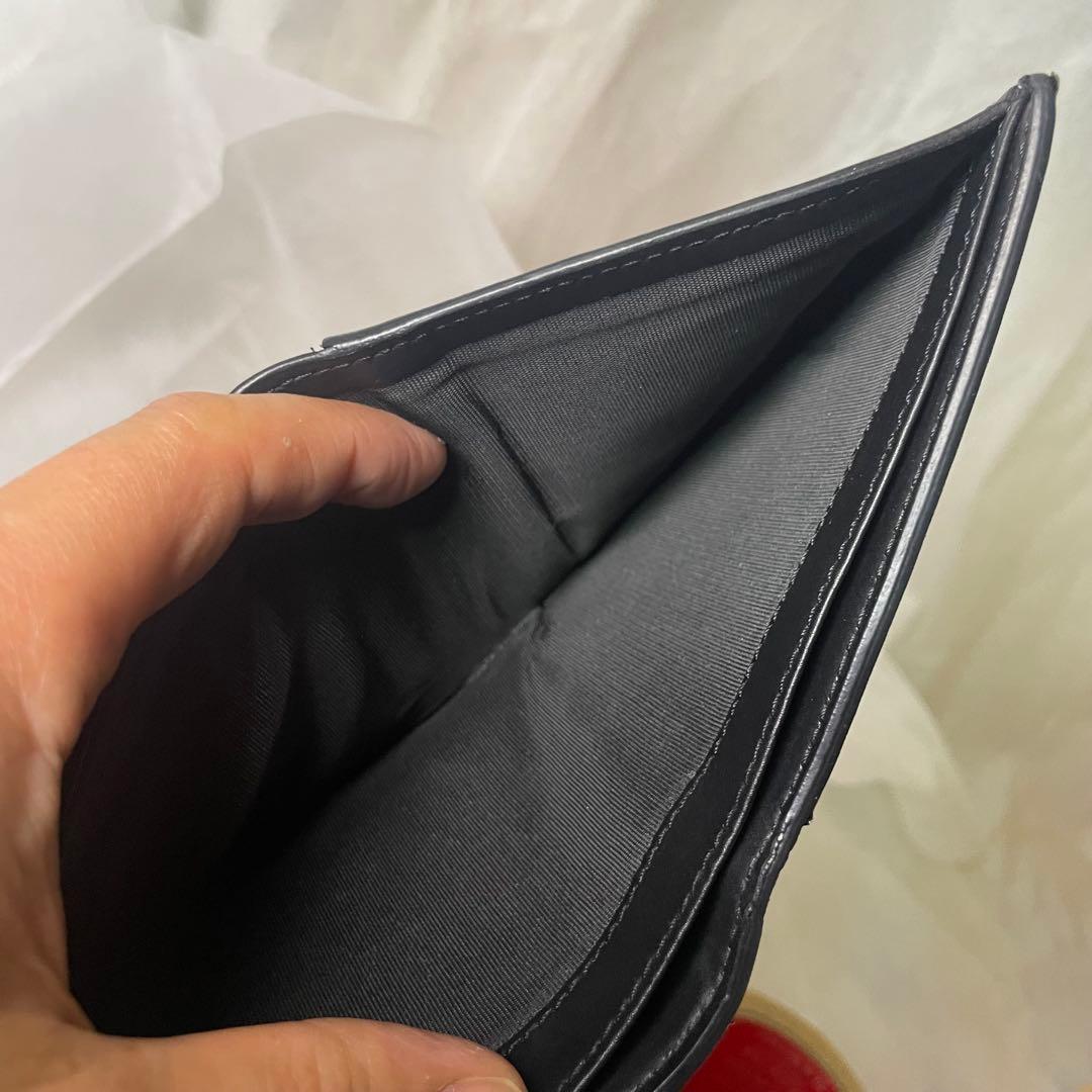 【極美品】VALENTINO バレンチノ VLTN レザー 二つ折り財布 黒