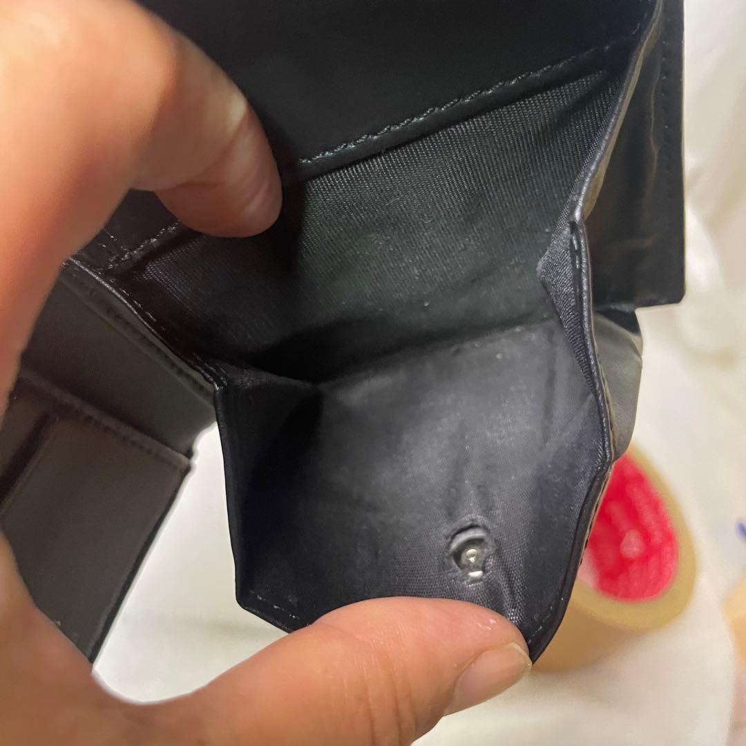 【極美品】VALENTINO バレンチノ VLTN レザー 二つ折り財布 黒