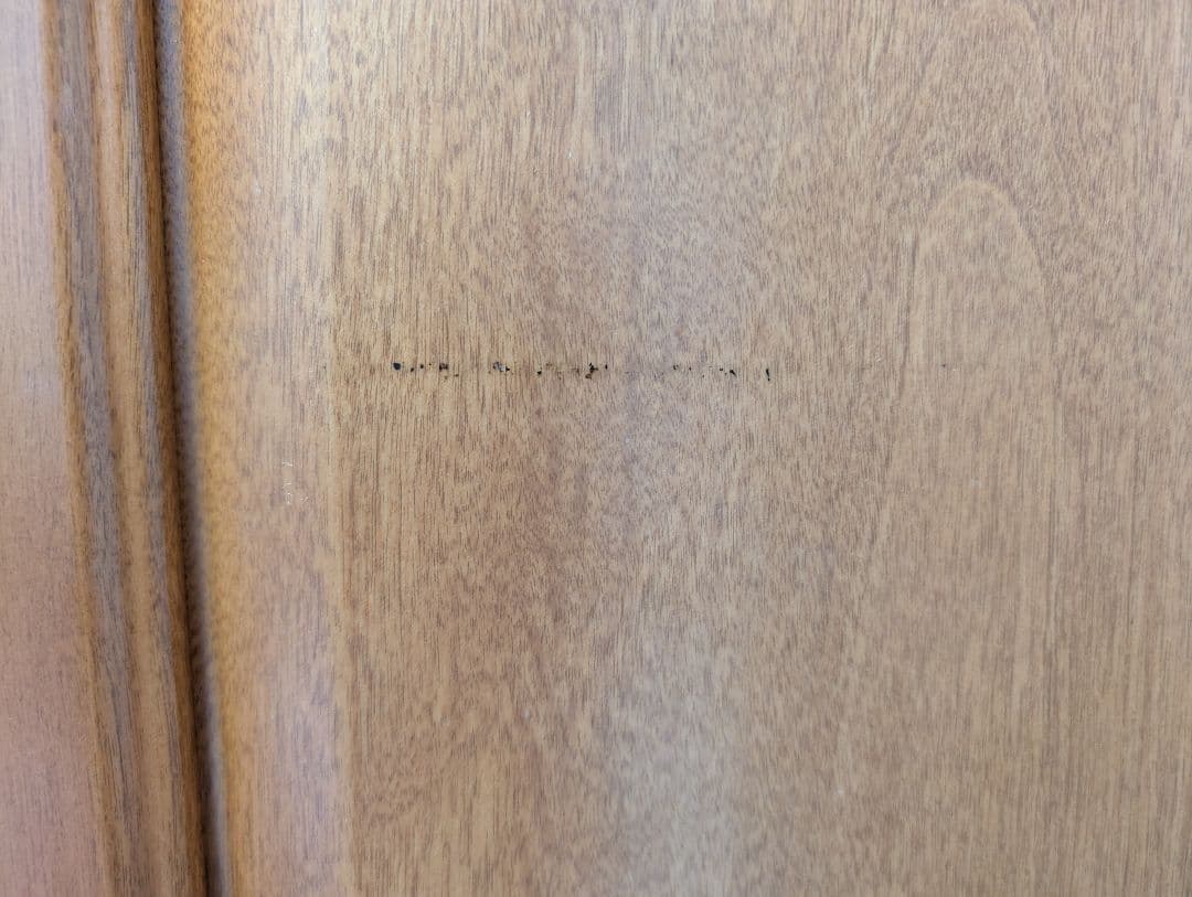 5月処分予定 送料のみ 木製タンス 3ドア 引き戸 大きな鏡付き