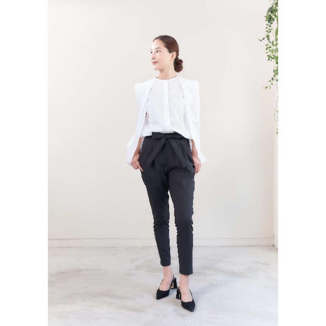 fete madison パンツ　美脚　マディソン　テーパードパンツ　ブラック