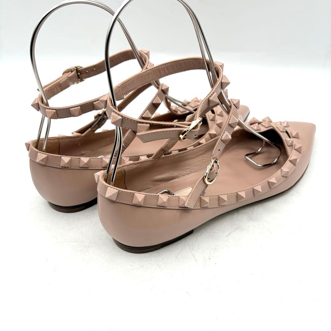 希少✨ ヴァレンティノ ロックスタッズ バレリーナ 【37】 ベージュ レザー