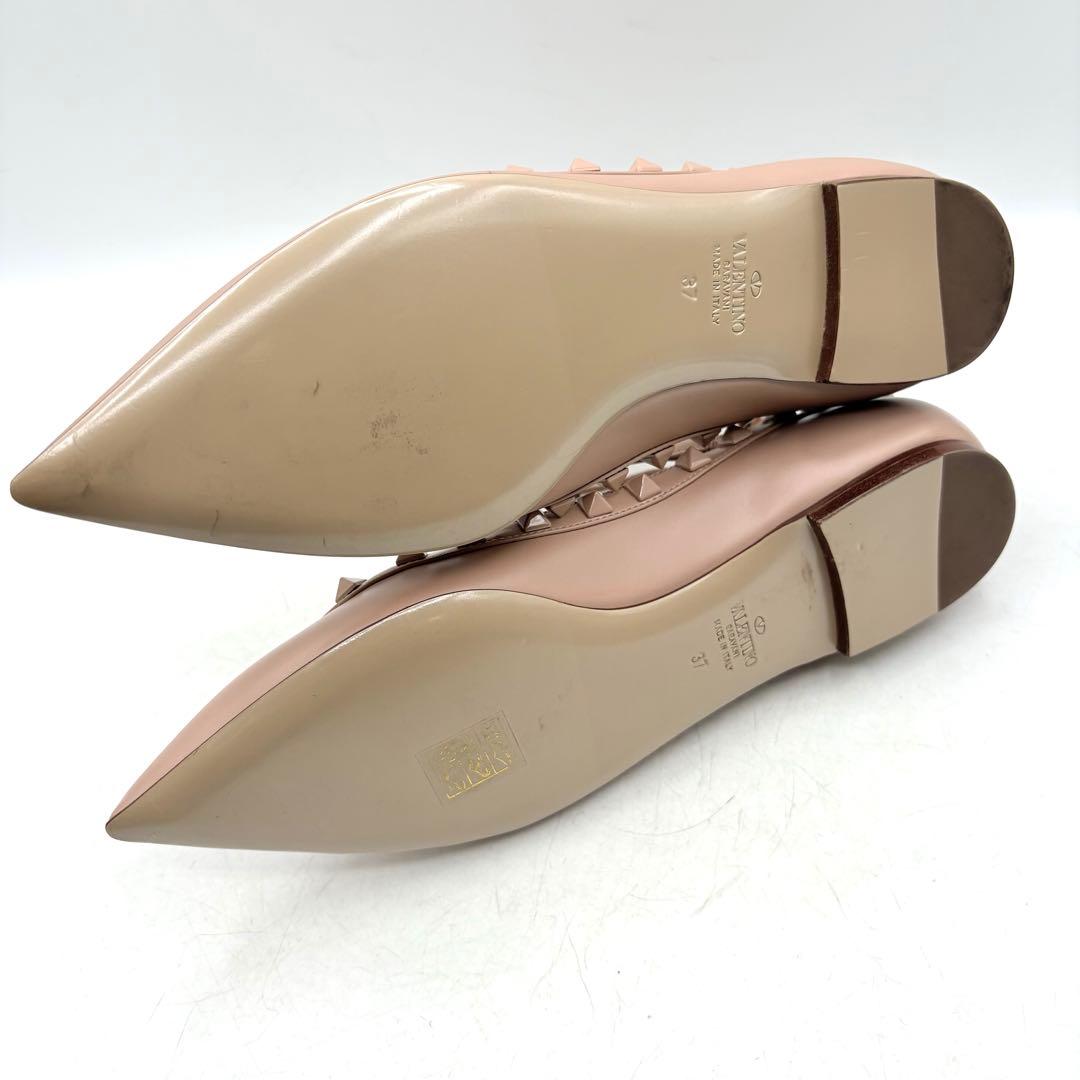 希少✨ ヴァレンティノ ロックスタッズ バレリーナ 【37】 ベージュ レザー