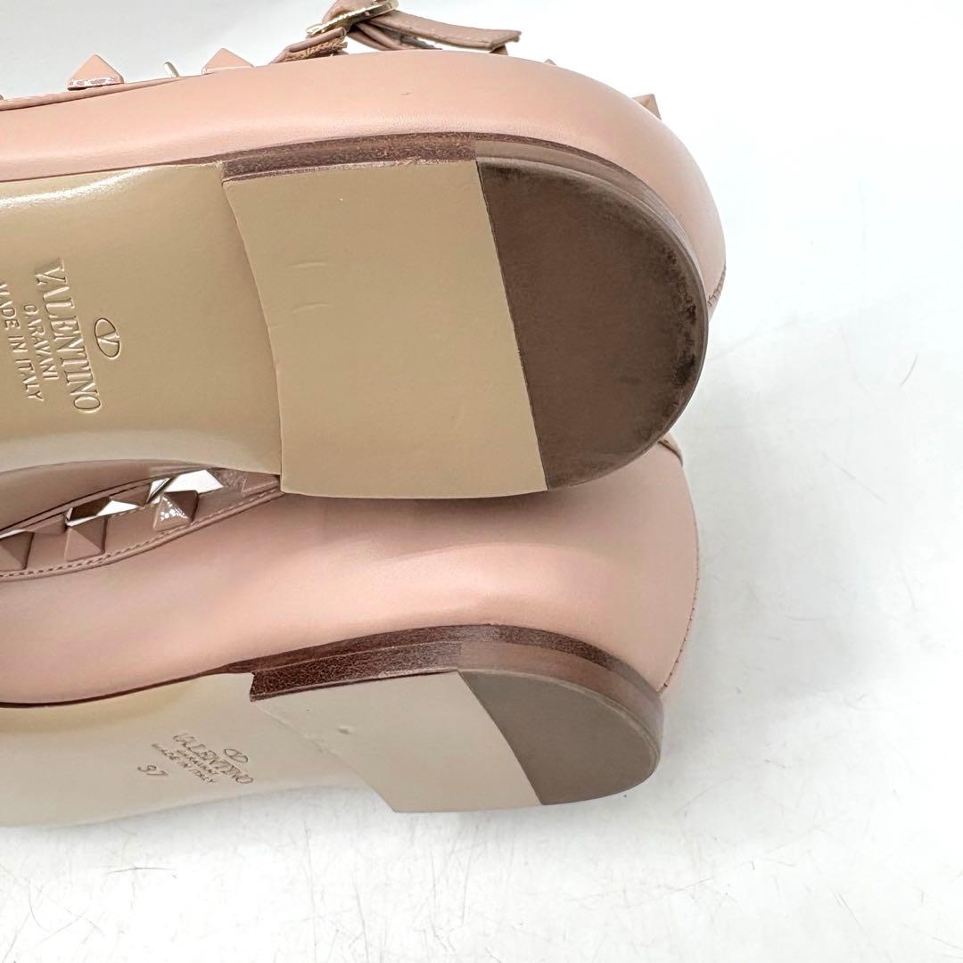 希少✨ ヴァレンティノ ロックスタッズ バレリーナ 【37】 ベージュ レザー