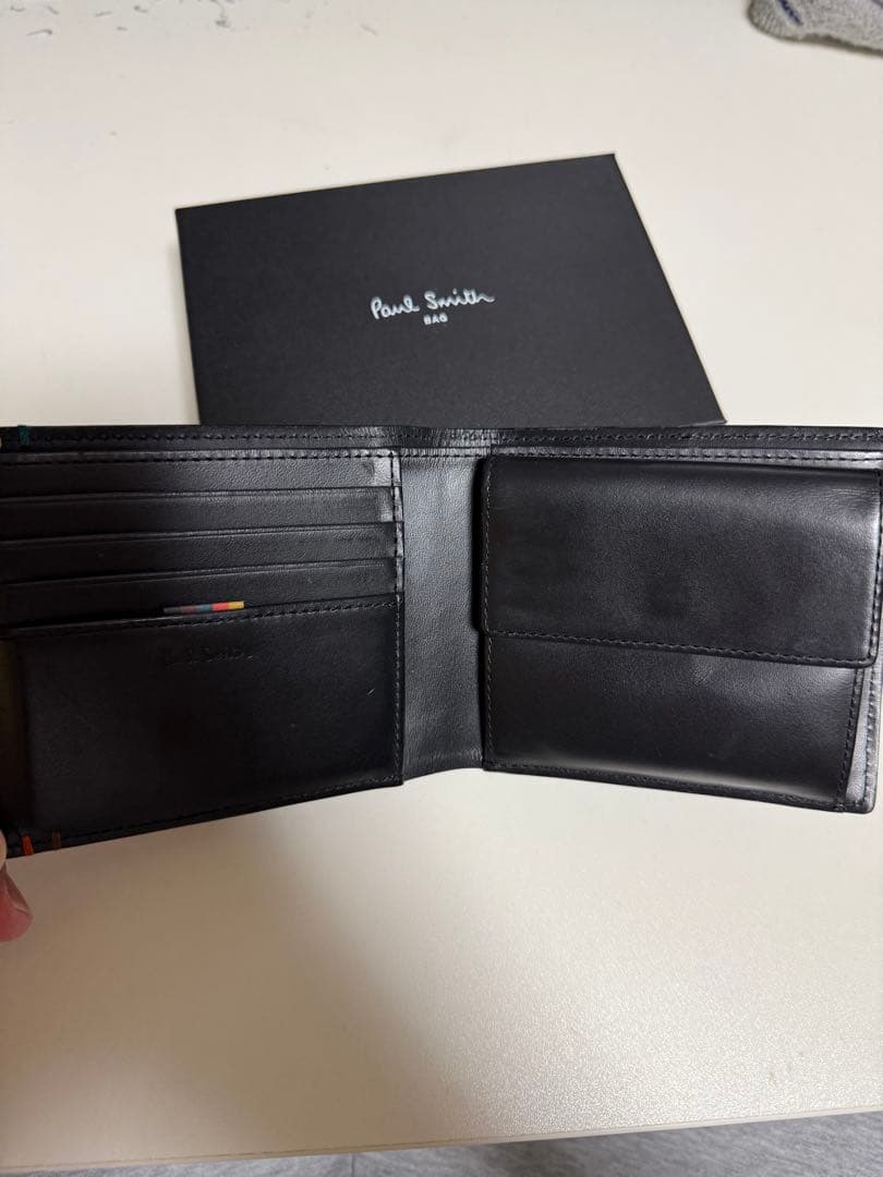 Paul Smith ブラック 二つ折り財布 箱付き