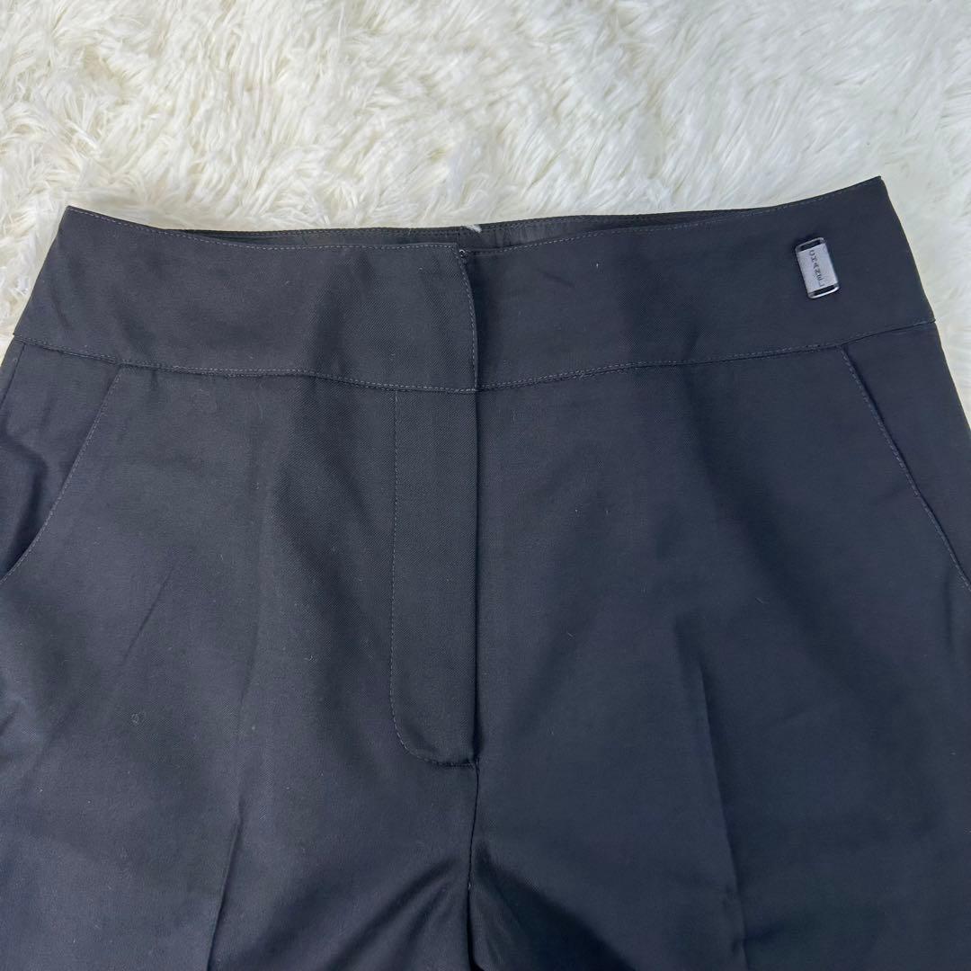 【極美品】CHANEL シャネル　センタープレス　ワイドパンツ　黒　36
