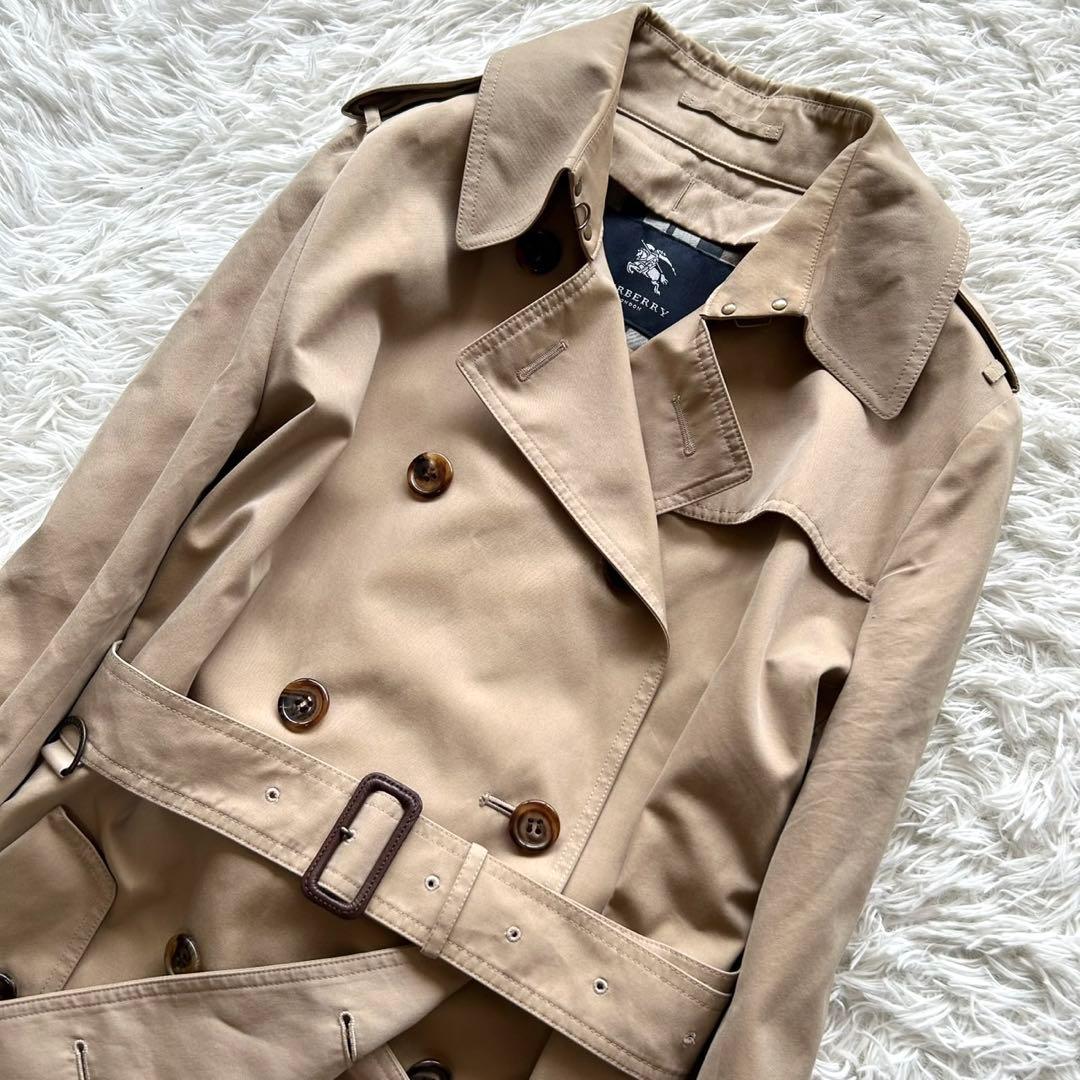 希少46サイズ　バーバリーロンドン　トレンチコート　メガチェック　ハニーベージュ