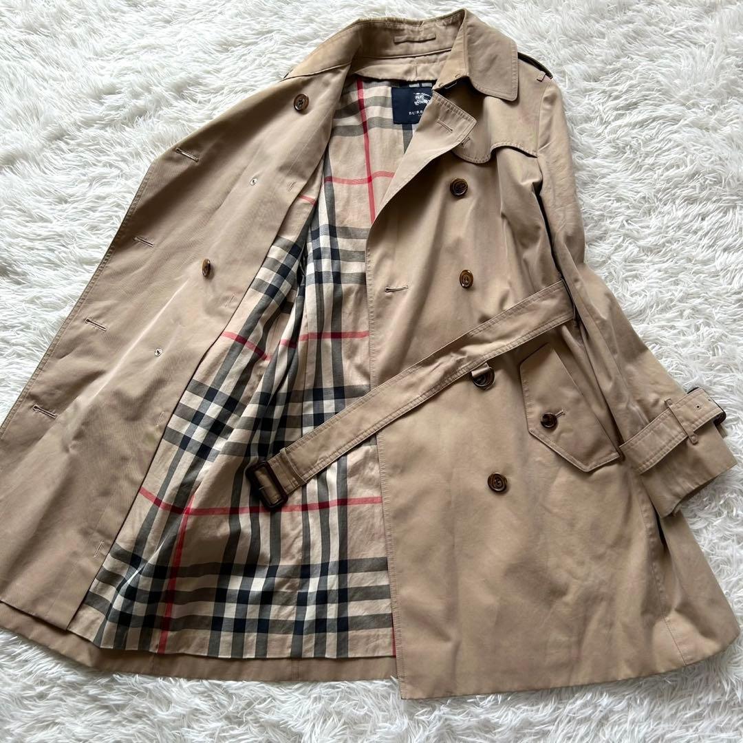 希少46サイズ　バーバリーロンドン　トレンチコート　メガチェック　ハニーベージュ