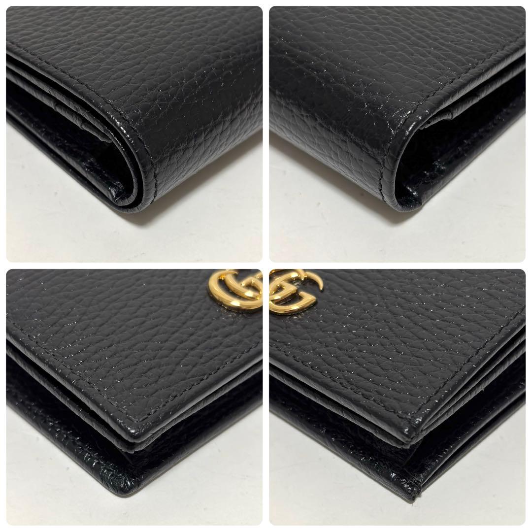 528箱付✨未使用級✨GUCCI グッチ 財布 GGマーモント レザー ブラック