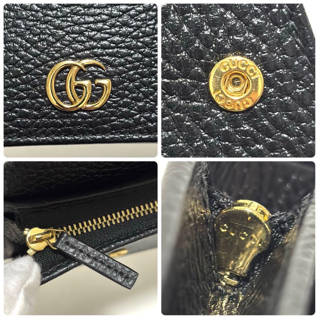 528箱付✨未使用級✨GUCCI グッチ 財布 GGマーモント レザー ブラック