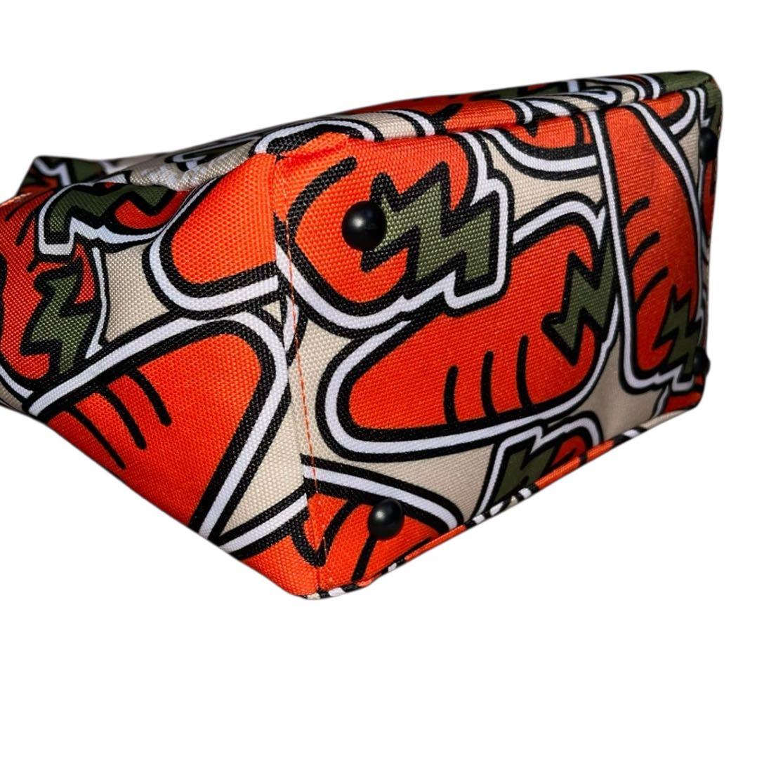 希少 PEARLY GATES オレンジ系 グラフィック 小型バッグ