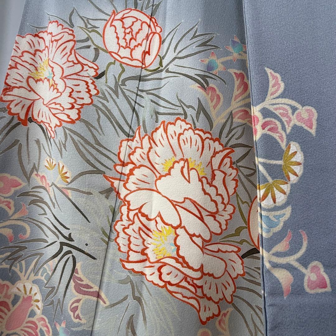 超美品　色留袖　本加賀友禅　松井眞夫　作家物　落款　正絹　袷　160 グレー