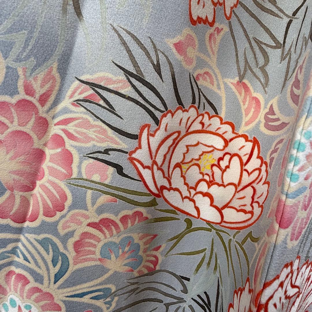 超美品　色留袖　本加賀友禅　松井眞夫　作家物　落款　正絹　袷　160 グレー
