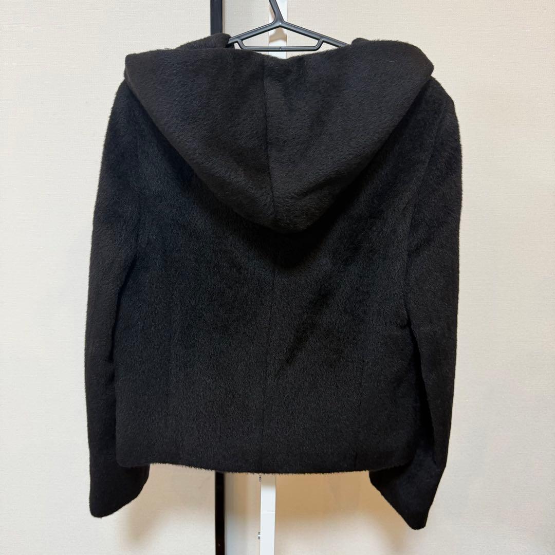 タグ付新品 エムプルミエブラック アルパカフーディコート 黒 定価40700円