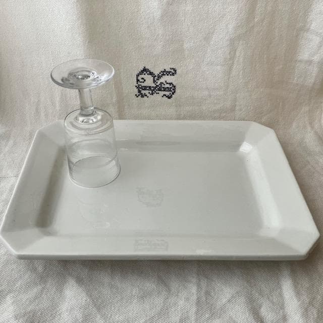 レア◆美品リュネヴィルオクトゴナルレクタングル皿＃ショワジールロワレリーフジアン