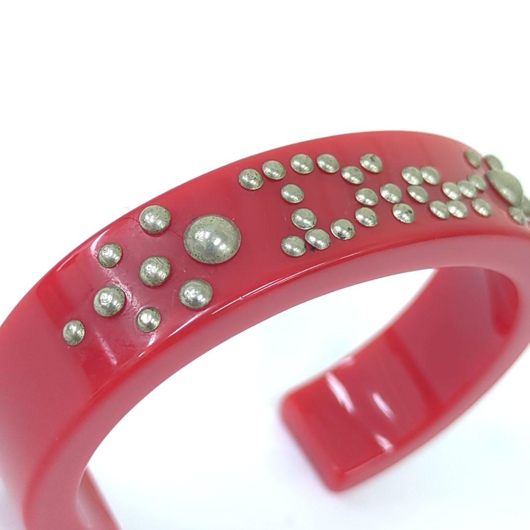 Dior ディオール ロゴバングル ラインストーン レッド