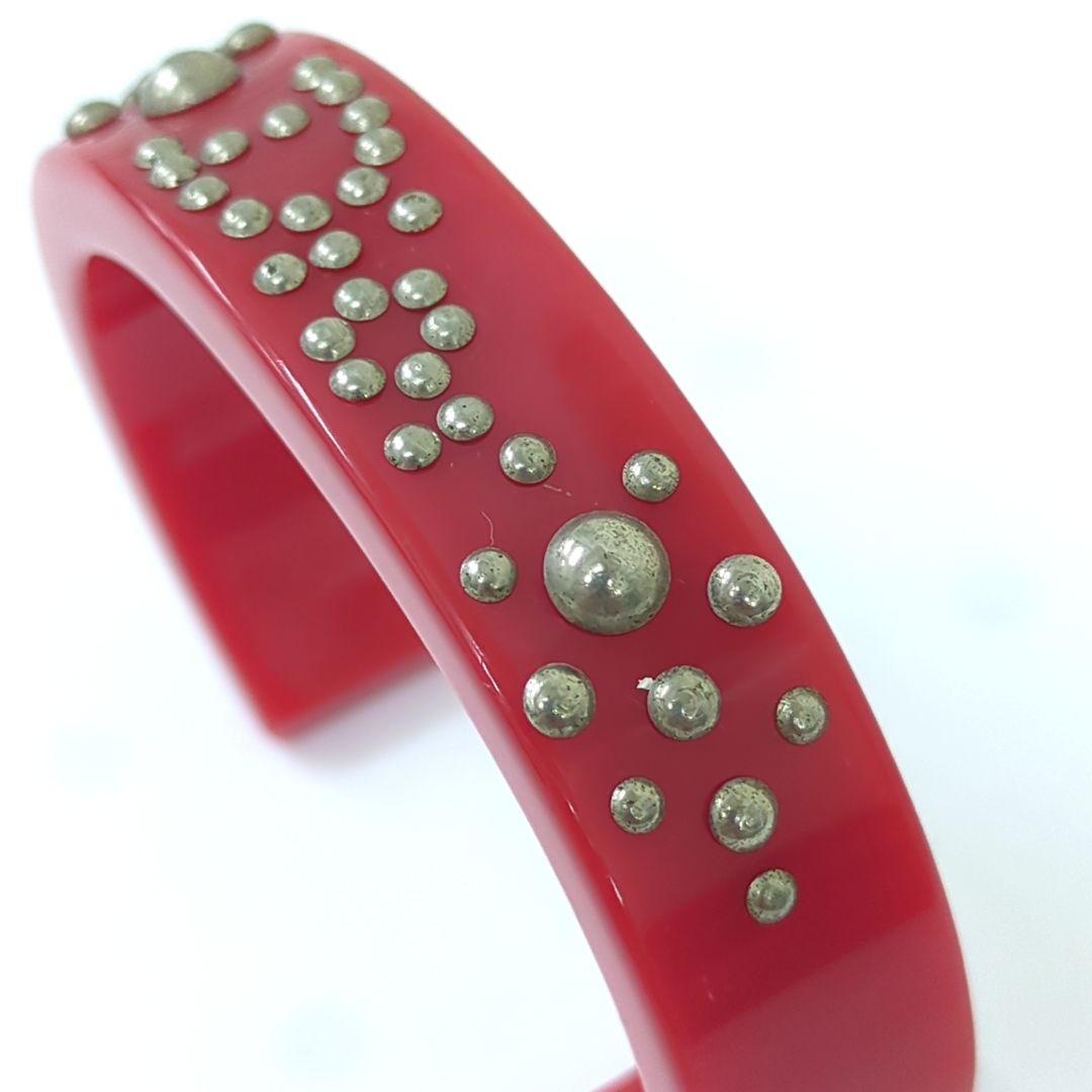 Dior ディオール ロゴバングル ラインストーン レッド