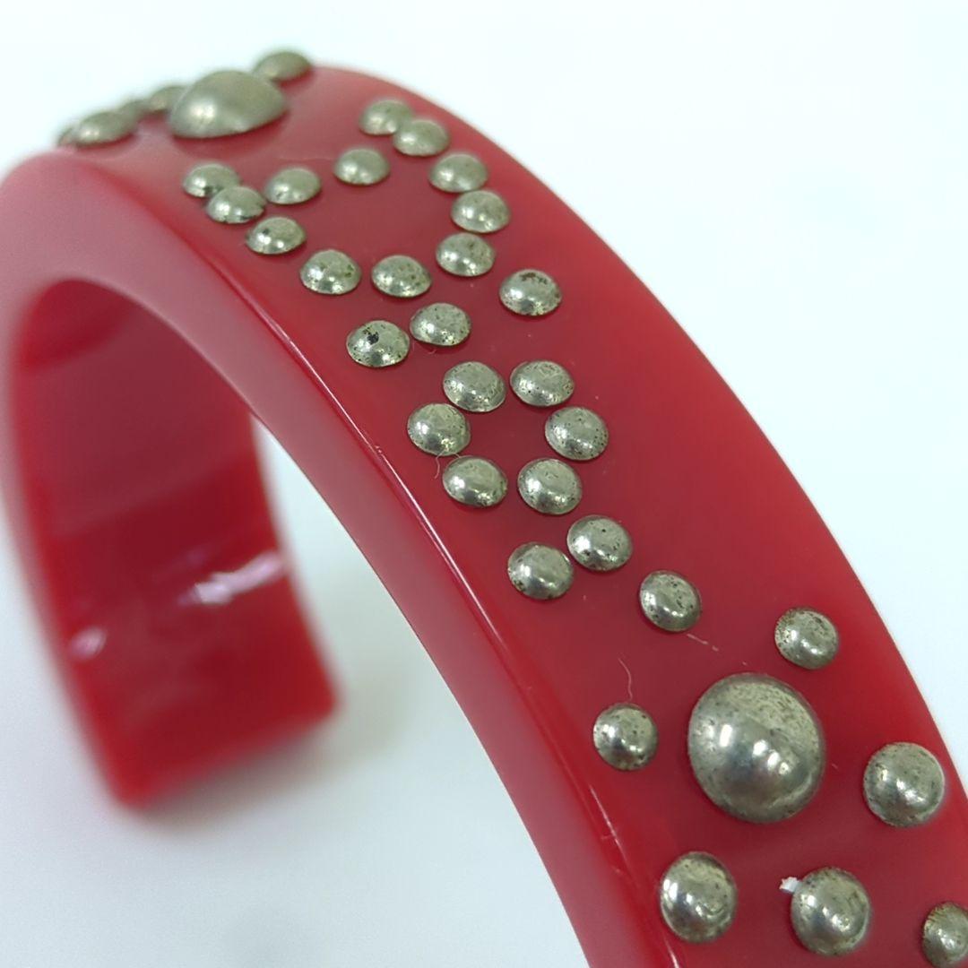 Dior ディオール ロゴバングル ラインストーン レッド