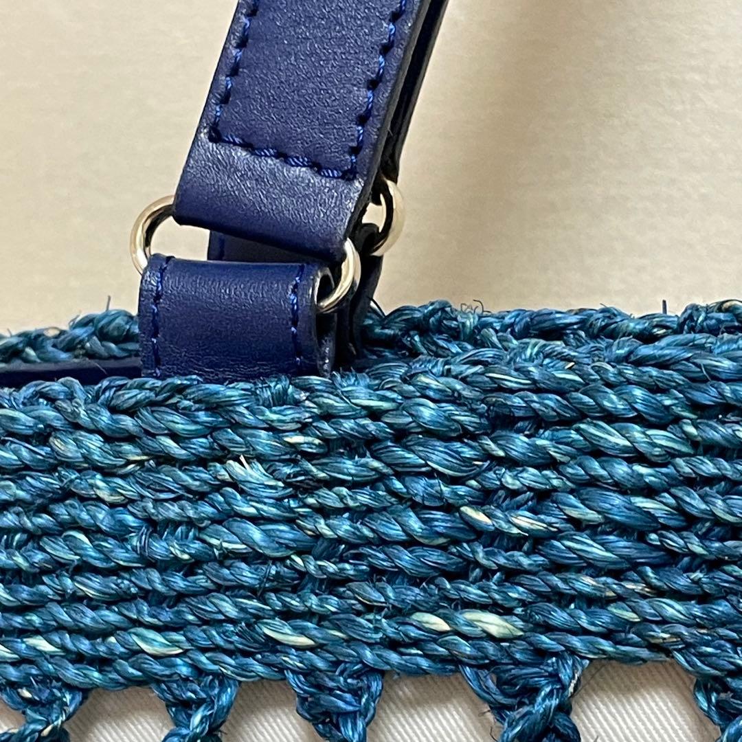 極美品 ヘレンカミンスキー レザーハンドルトートバッグ◎アバカ素材