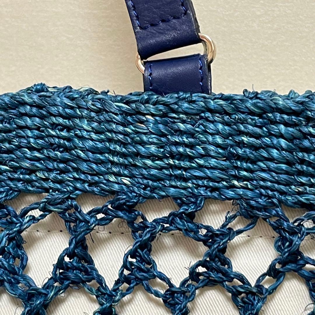 極美品 ヘレンカミンスキー レザーハンドルトートバッグ◎アバカ素材