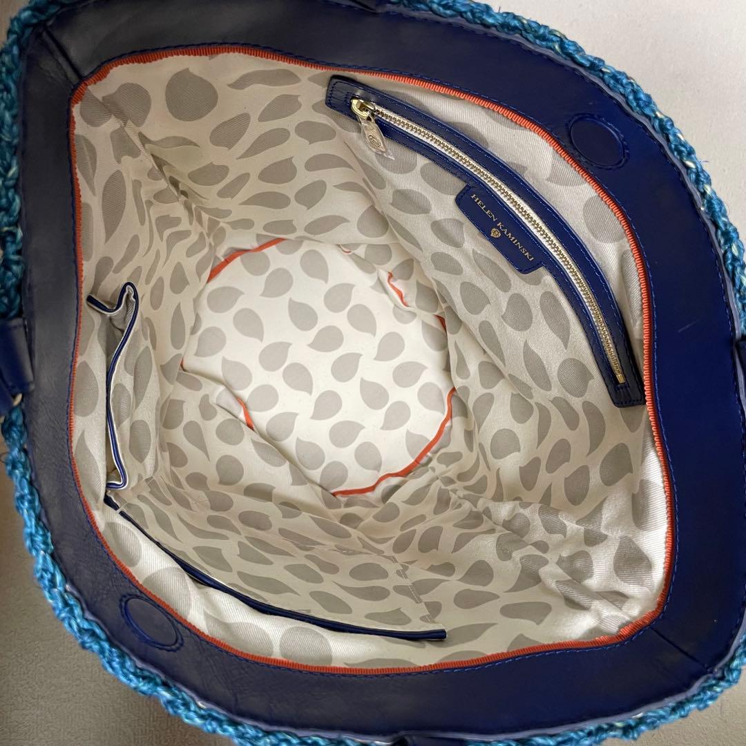 極美品 ヘレンカミンスキー レザーハンドルトートバッグ◎アバカ素材