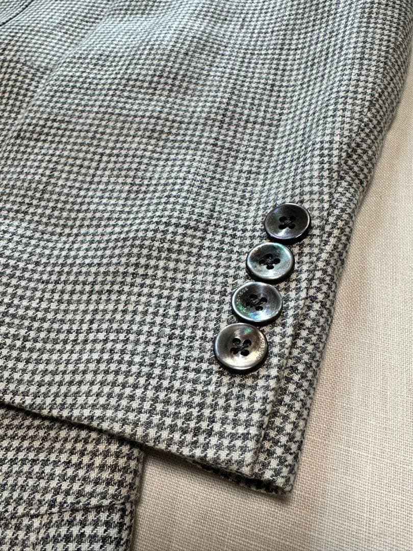 【美品】BOGLIOLI MILANOグレーハウンドトゥースリネンジャケット48