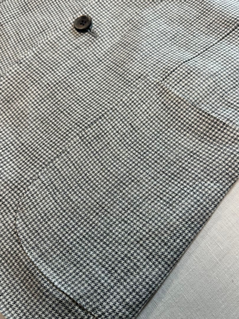 【美品】BOGLIOLI MILANOグレーハウンドトゥースリネンジャケット48
