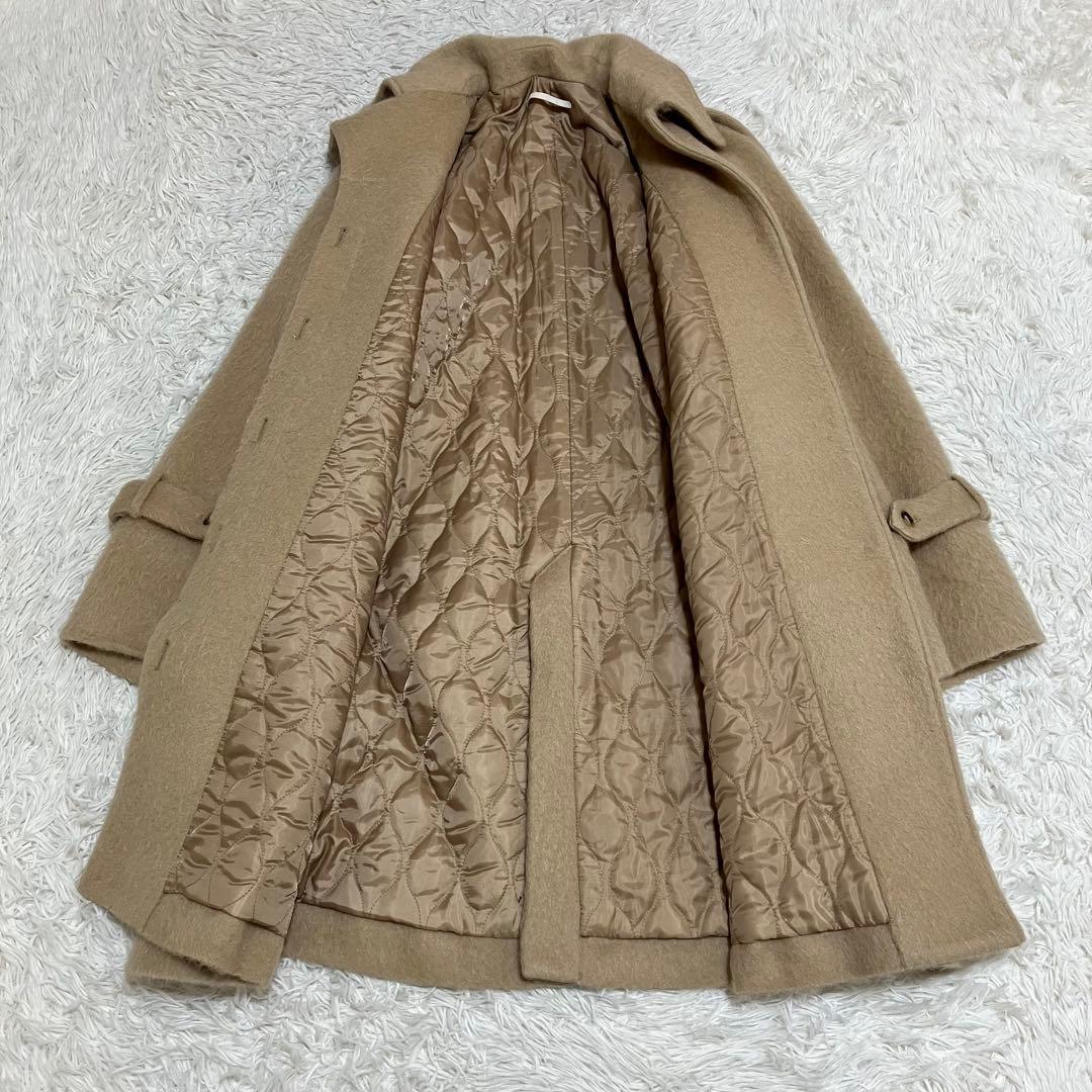 リトルスージー モヘアシャギーケープコート ブラウン 比翼