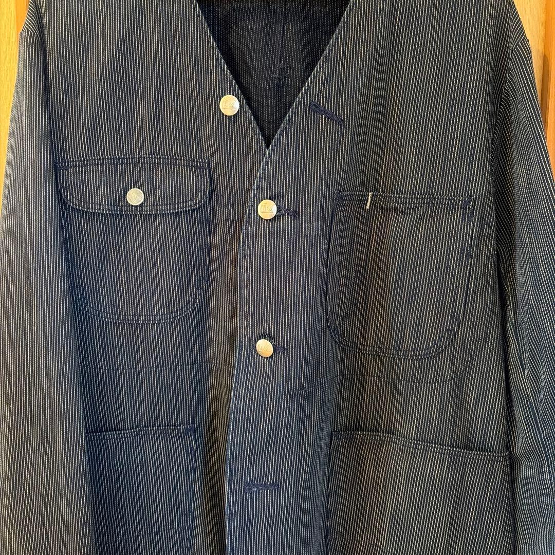 ４５Rpm ストライプ ボタン付きデニムジャケット