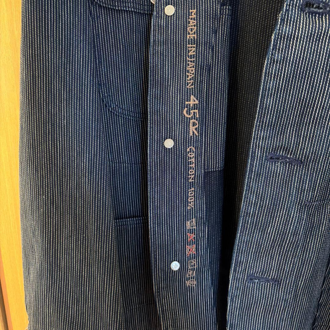 ４５Rpm ストライプ ボタン付きデニムジャケット