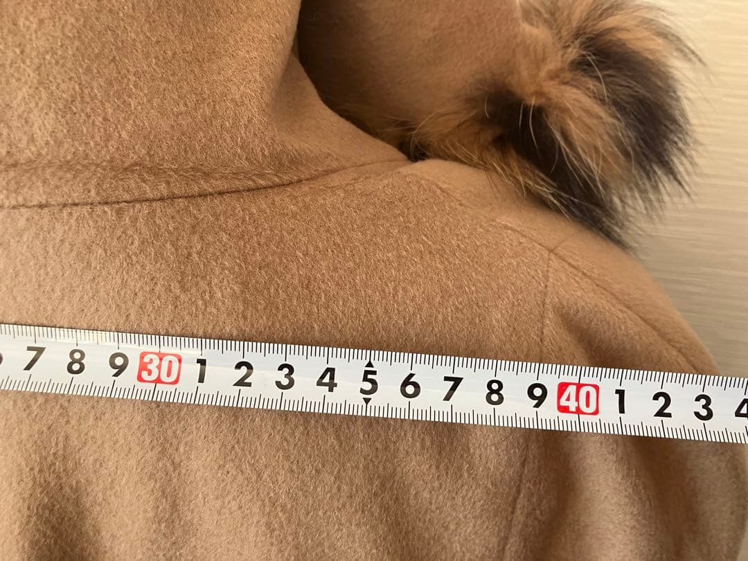 266　ロングマント　カシミヤ100％　フォックス　毛皮　ポンチョコート　ケープ