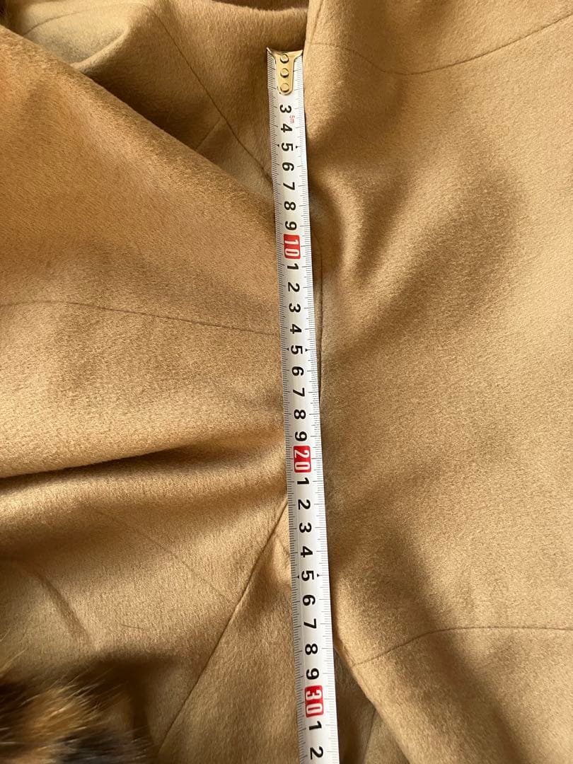 266　ロングマント　カシミヤ100％　フォックス　毛皮　ポンチョコート　ケープ