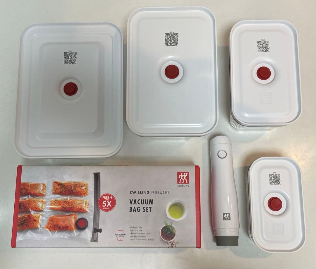 ZWILLING ガラス容器&真空保存バッグ & ポンプ セット