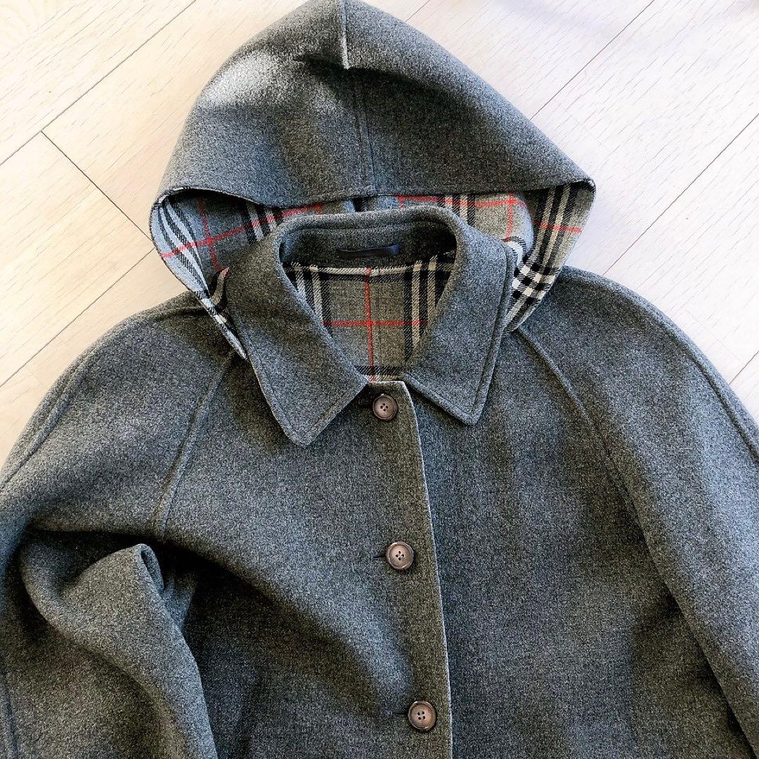 希少♦︎Burberrys ピーコート ダブルフェイス カシミア混 ウール グレー