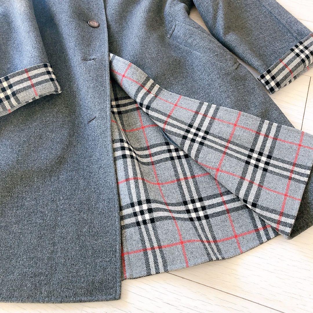 希少♦︎Burberrys ピーコート ダブルフェイス カシミア混 ウール グレー