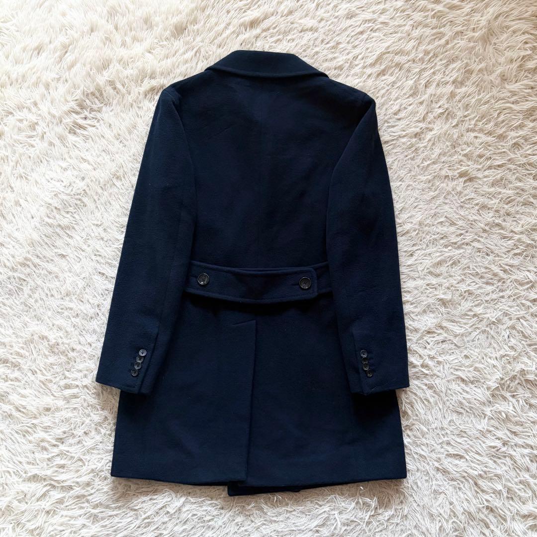 <美品>TAGLIATORE 新ロゴ ネイビー ウール チェスターコート 48