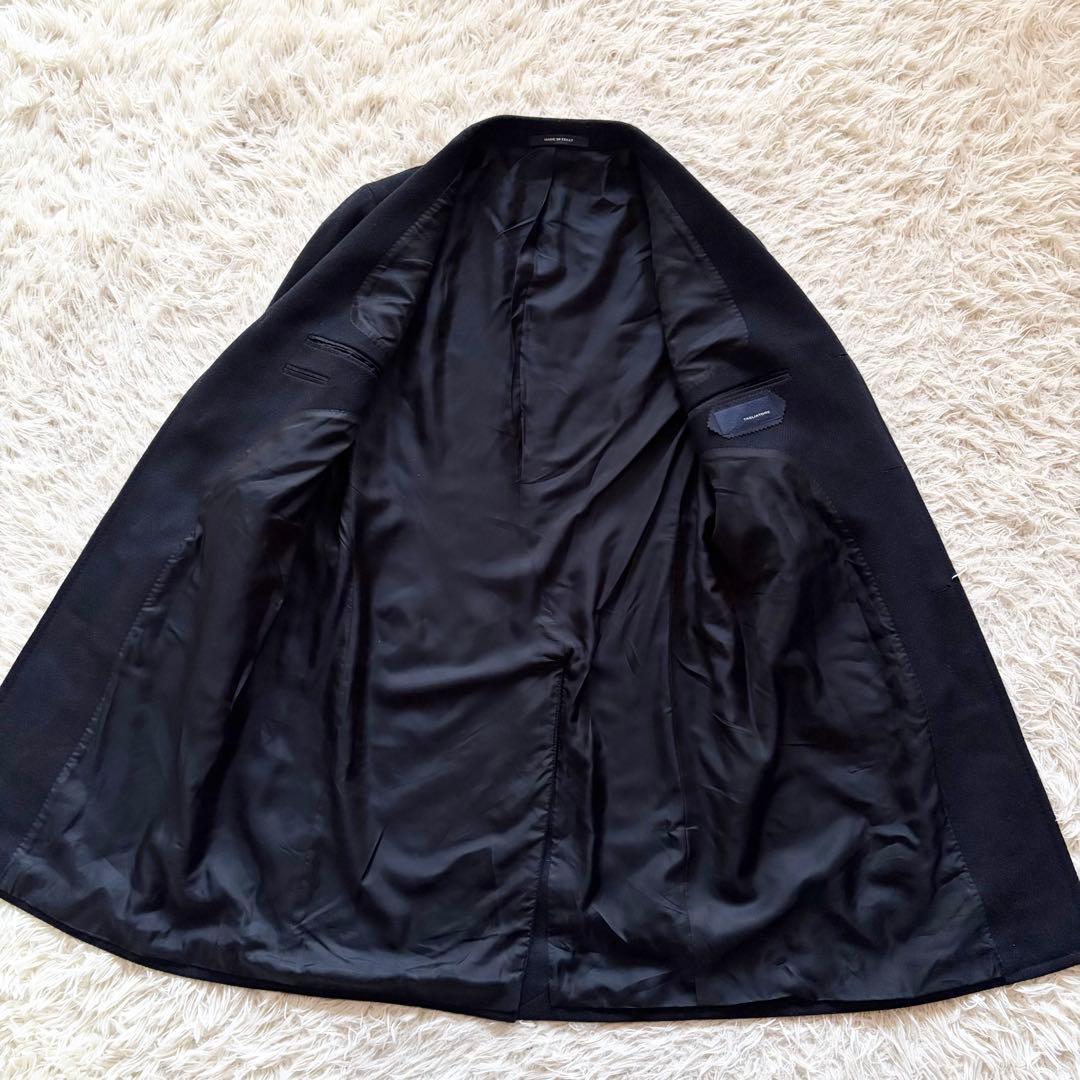 <美品>TAGLIATORE 新ロゴ ネイビー ウール チェスターコート 48