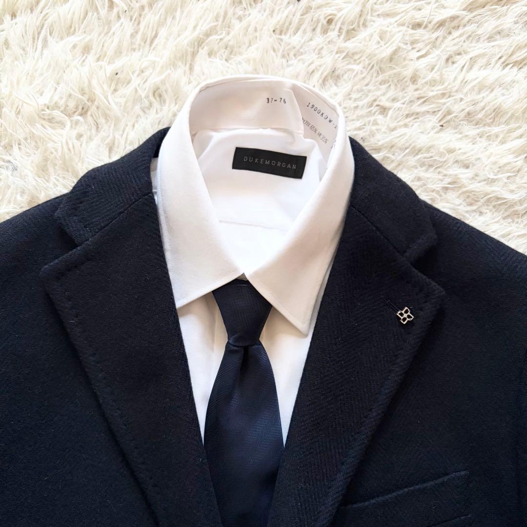 <美品>TAGLIATORE 新ロゴ ネイビー ウール チェスターコート 48