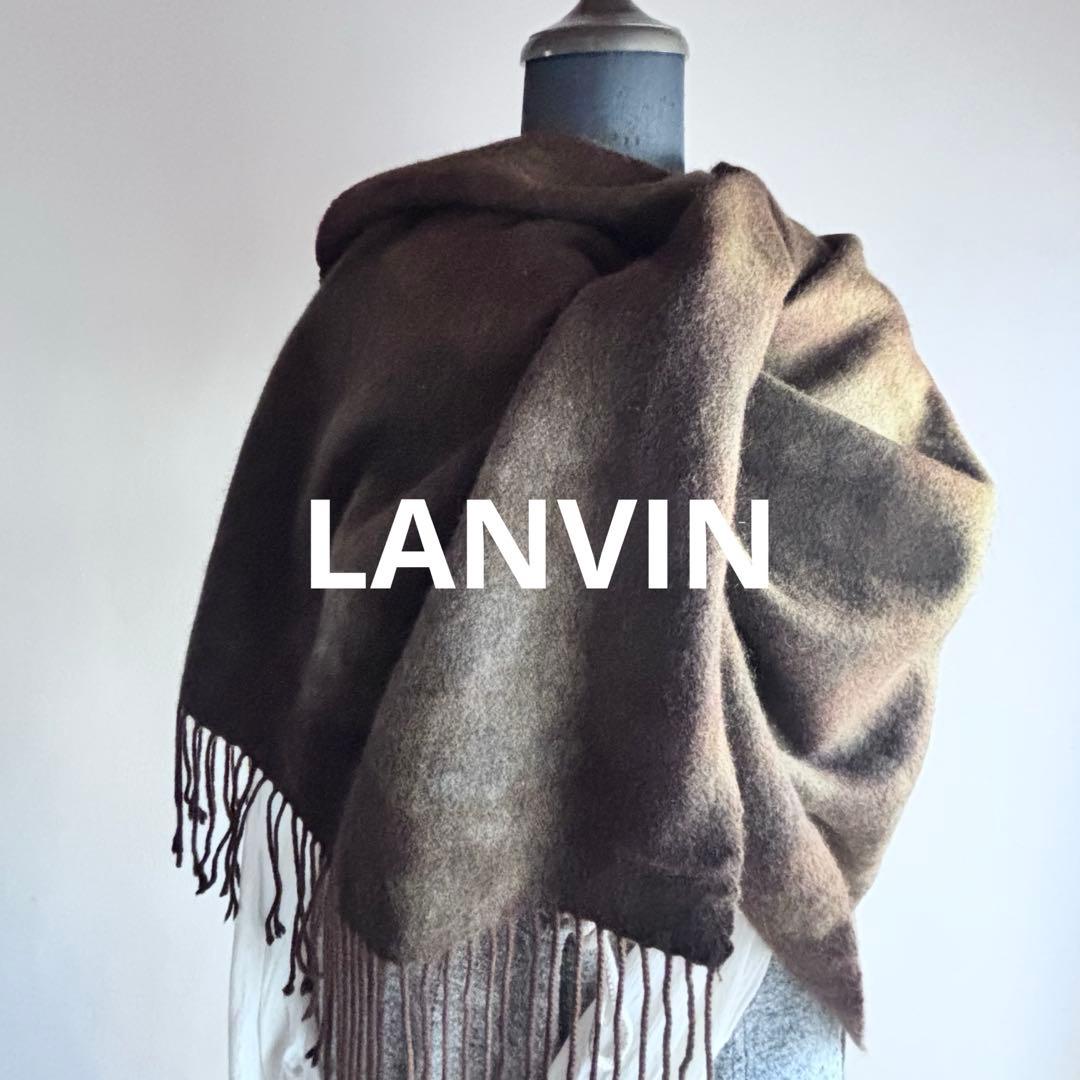 ランバン　カシミア　100%大判　ストール　遊牧民　茶　ブラウン