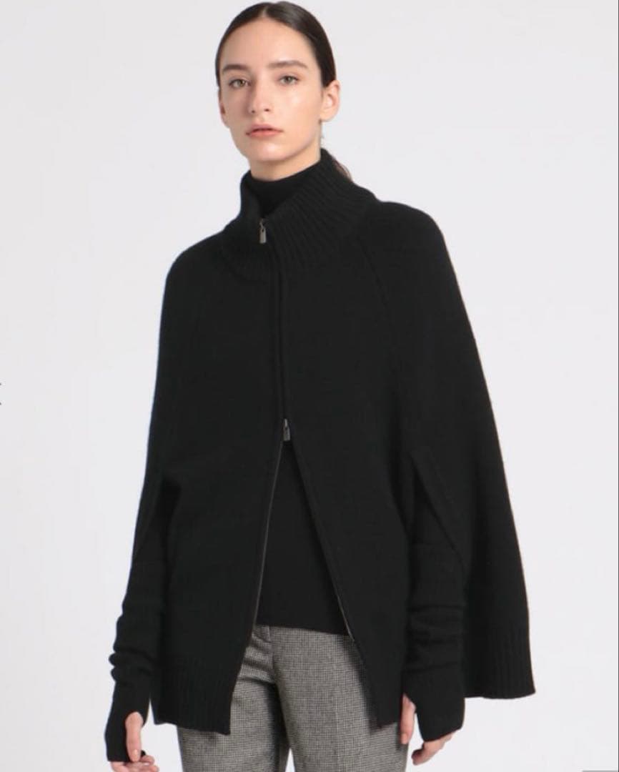 【美品】theory luxe セオリーリュクス カシミヤ混 ポンチョ ジップ