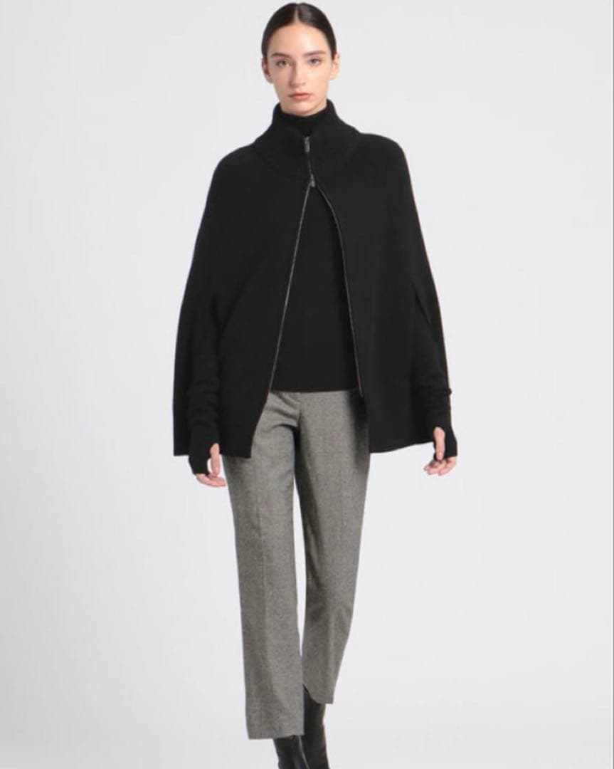 【美品】theory luxe セオリーリュクス カシミヤ混 ポンチョ ジップ