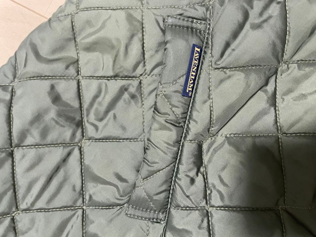 美品LAVENHAMラベンハム　ノーカラー レオパード キルティング コート