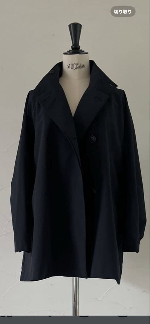 JULY NINEスタンドカラー　ハーフコート　ネイビー