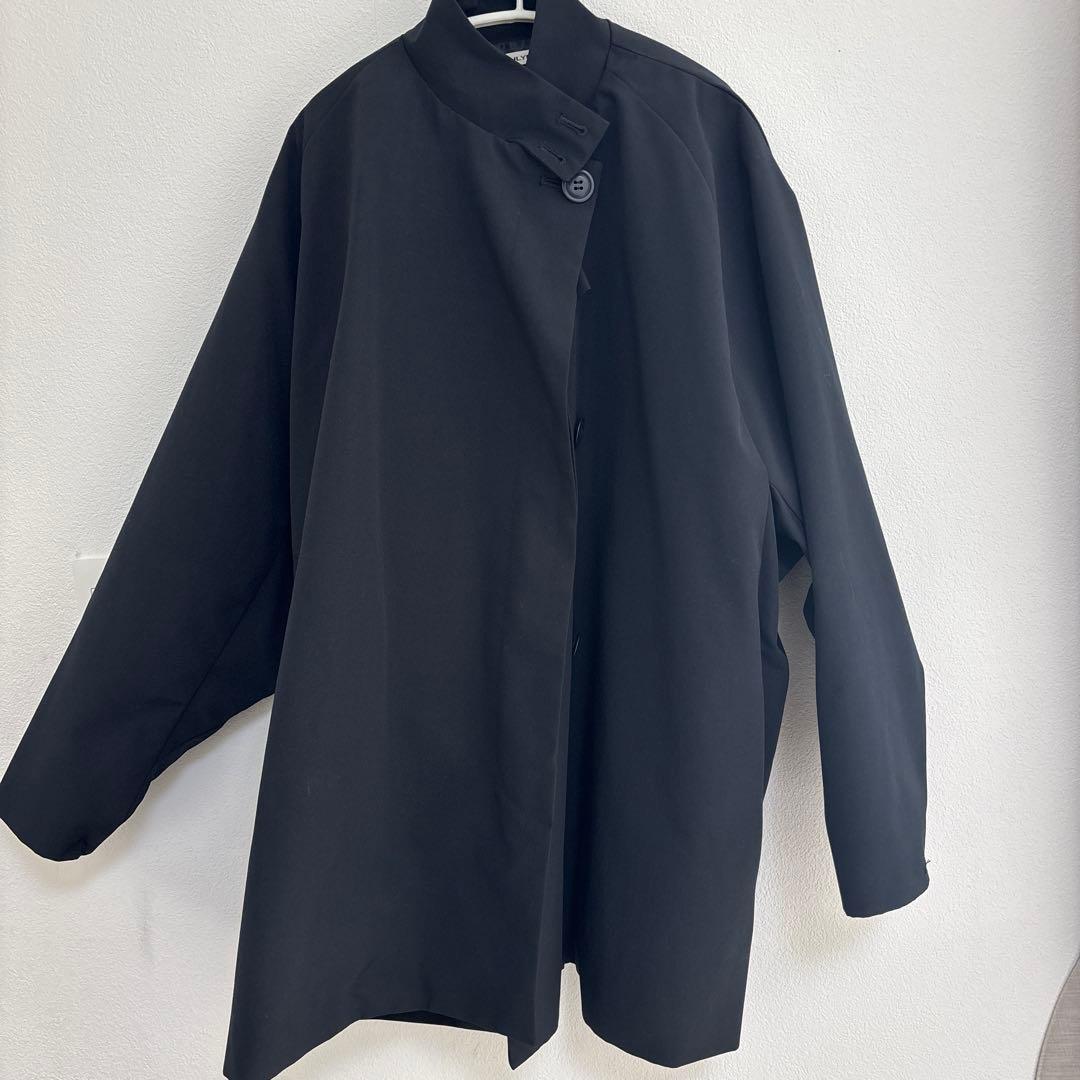 JULY NINEスタンドカラー　ハーフコート　ネイビー