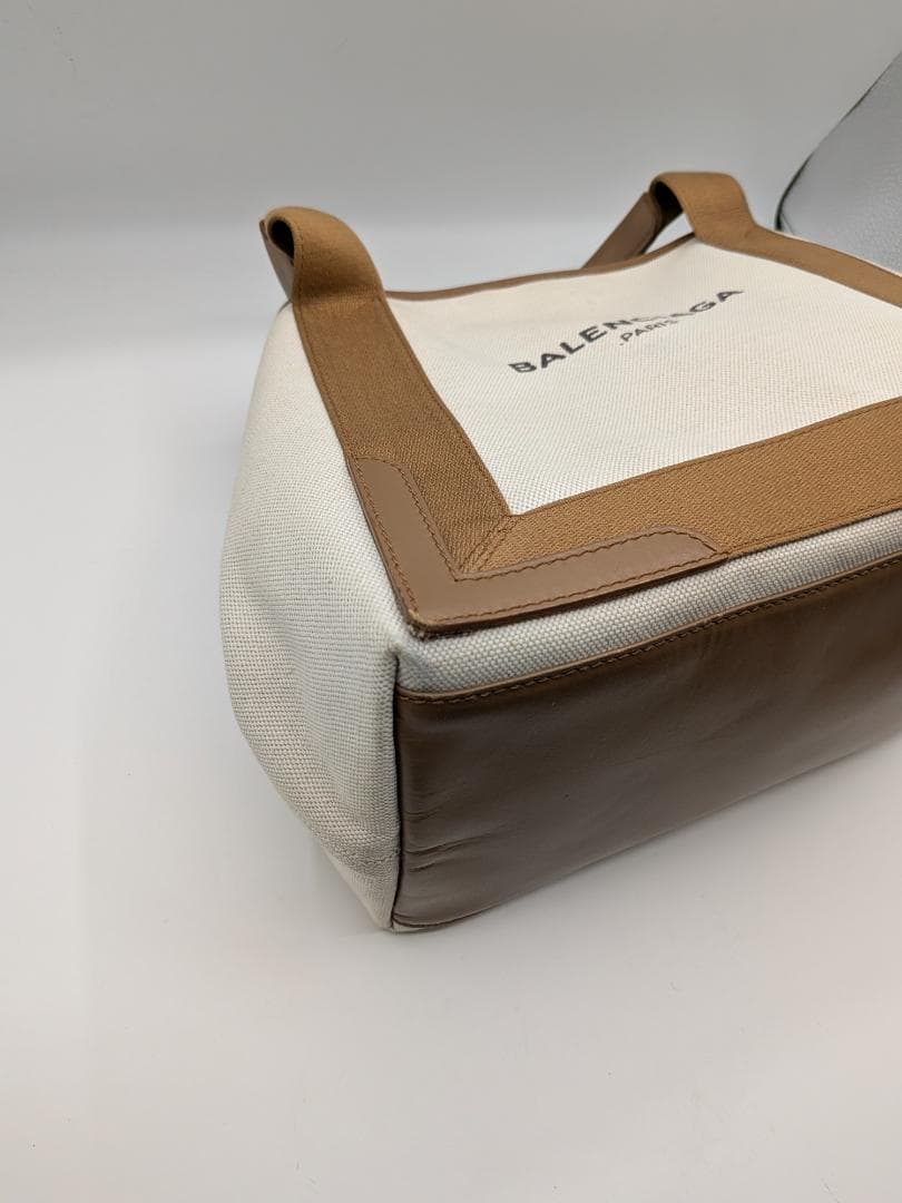 良品✨ バレンシアガ ネイビーカバス キャンバス ベージュ 0LJ