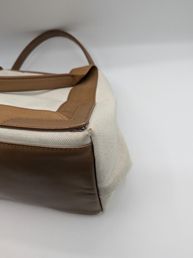 良品✨ バレンシアガ ネイビーカバス キャンバス ベージュ 0LJ