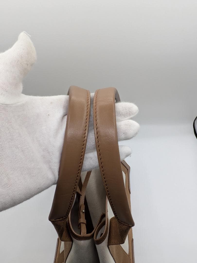 良品✨ バレンシアガ ネイビーカバス キャンバス ベージュ 0LJ