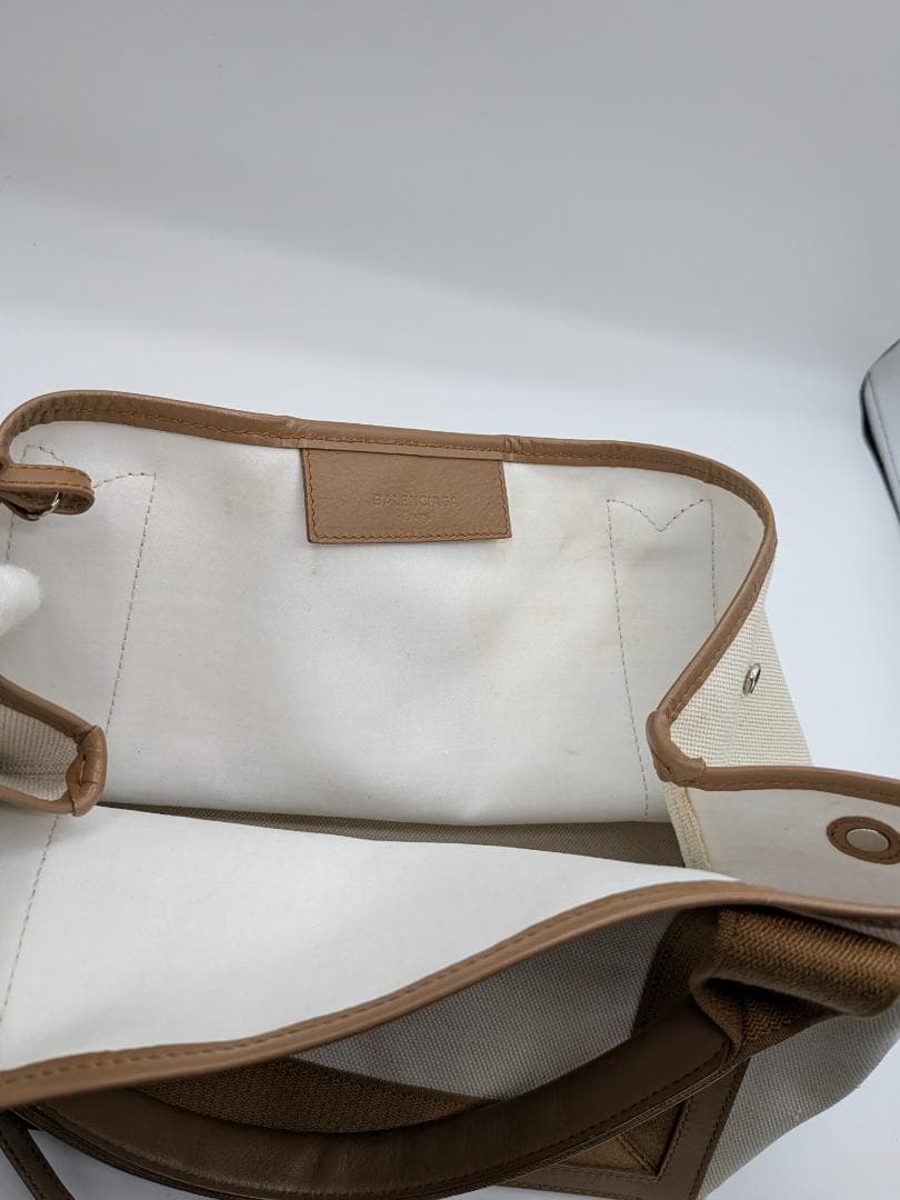 良品✨ バレンシアガ ネイビーカバス キャンバス ベージュ 0LJ